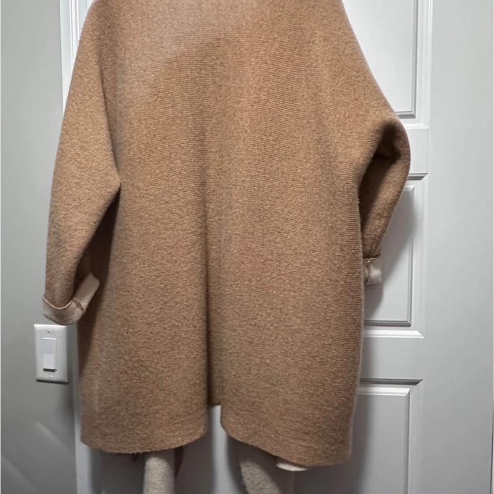 Cozy Tan Open-Front Sweater - Picture 2 of 3